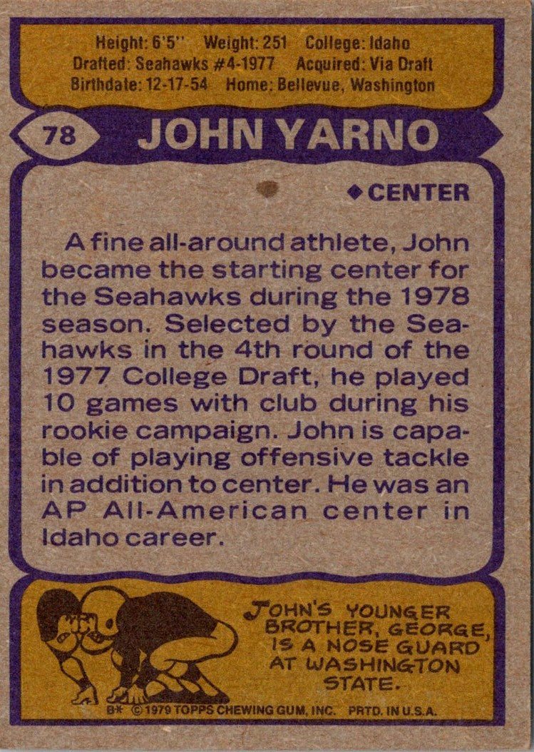 1979 Topps John Yarno