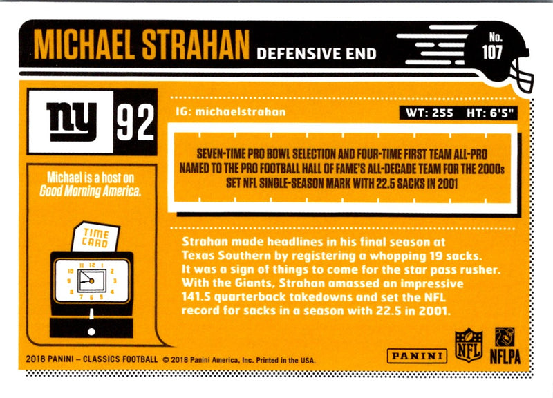 2018 Panini Classics Michael Strahan