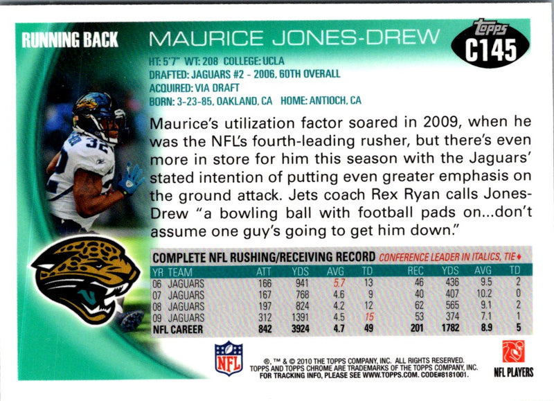 2010 Topps Chrome Maurice Jones-Drew