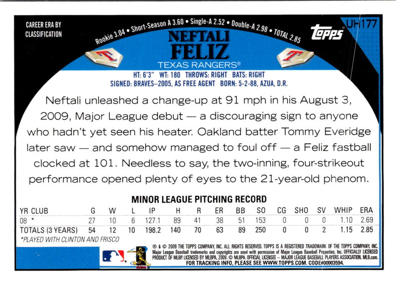 2009 Topps Updates & Highlights Neftali Feliz