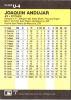 1986 Fleer Update Joaquin Andujar #U-4