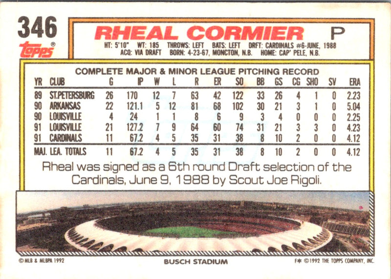 1992 Topps Rheal Cormier