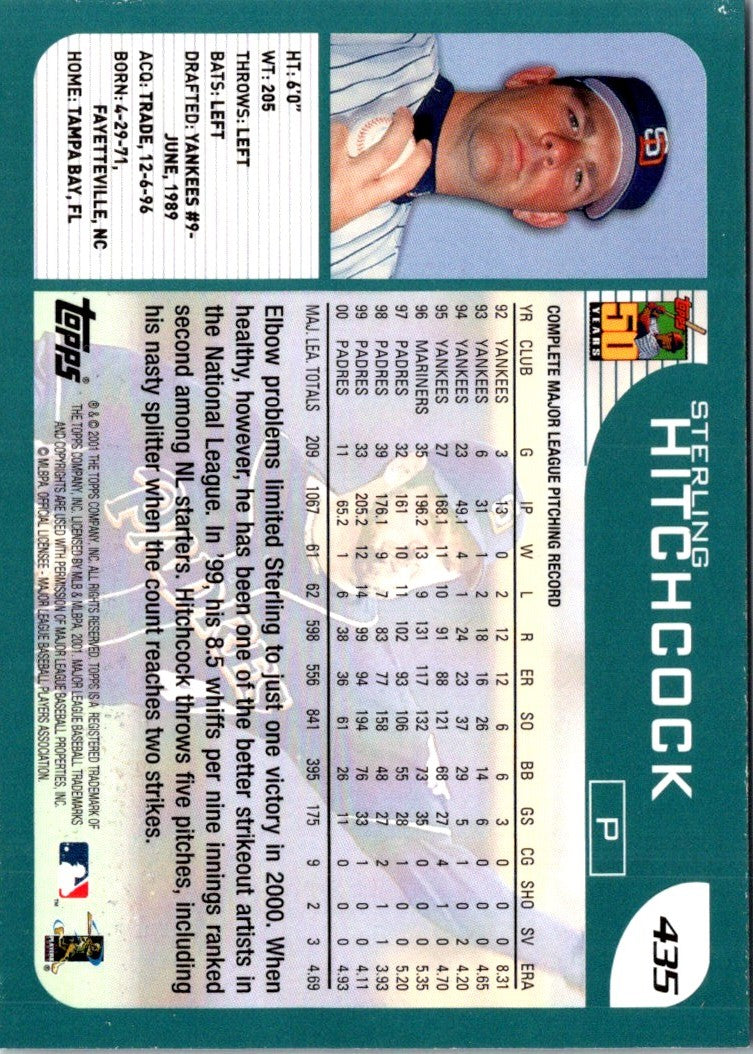 2001 Topps Sterling Hitchcock