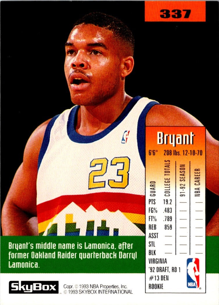 1992 SkyBox Bryant Stith