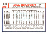 1992 Topps Traded Bill Krueger #61T