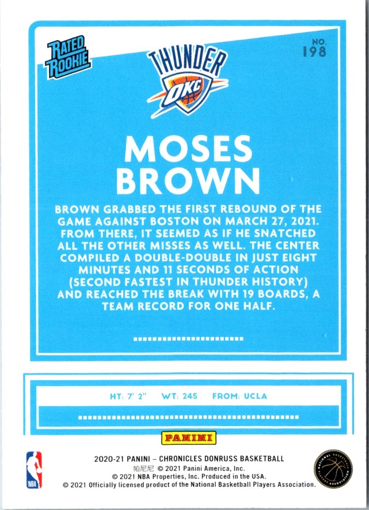 2020 Panini Chronicles Moses Brown