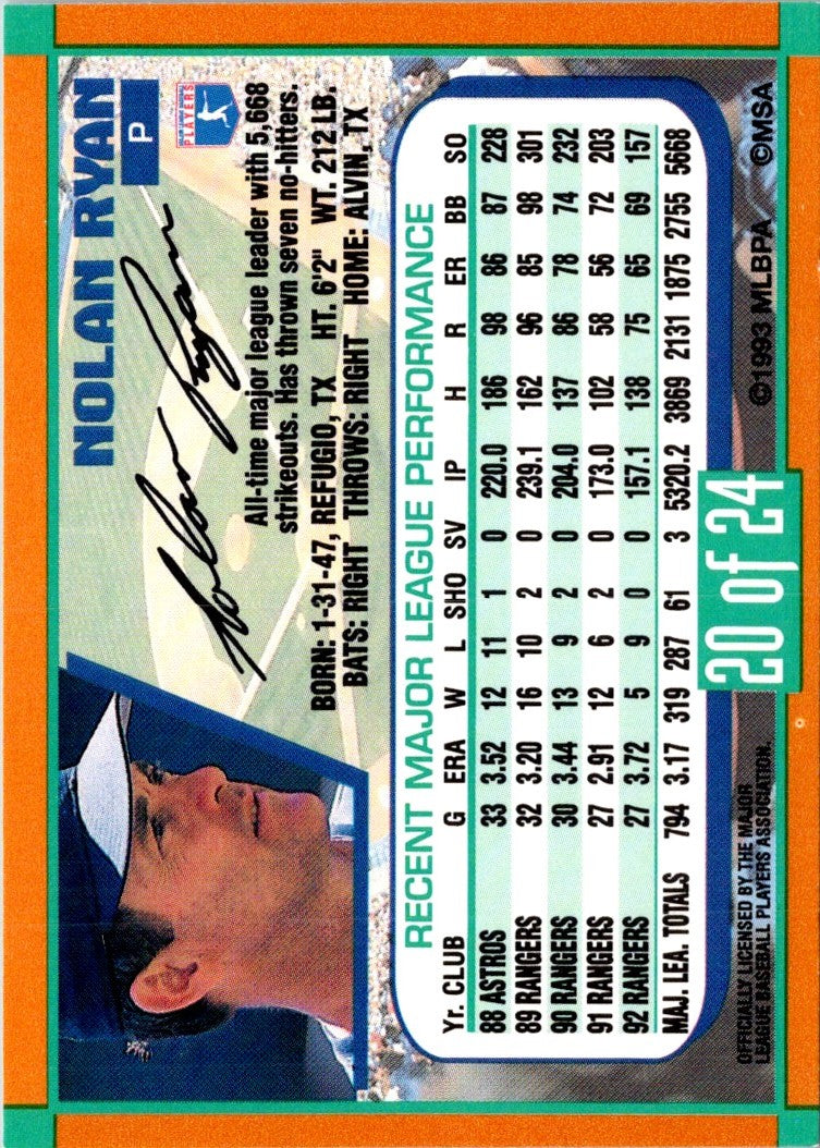 1993 Pacific Texas Express Prisms Nolan Ryan