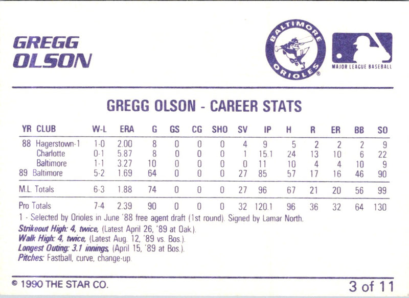1990 Star Gregg Olson