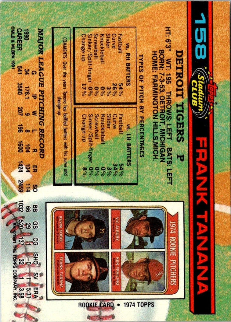 1991 Stadium Club Frank Tanana