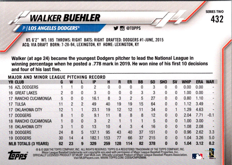 2020 Topps Walker Buehler