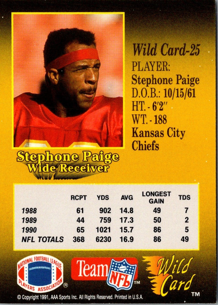 1991 Wild Card Stephone Paige