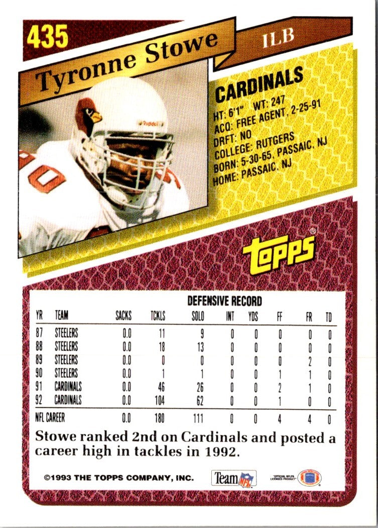 1993 Topps Tyronne Stowe