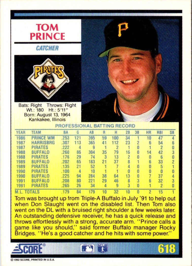 1992 Score Tom Prince