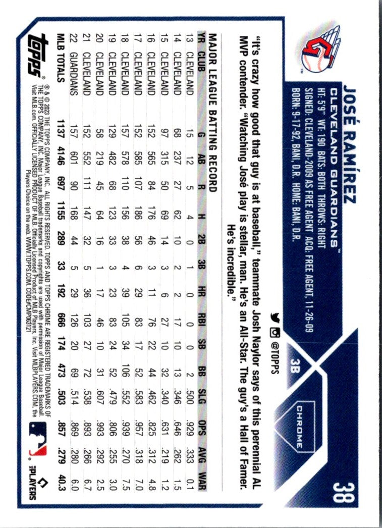 2023 Topps Archives JosÃ© RamÃ­rez