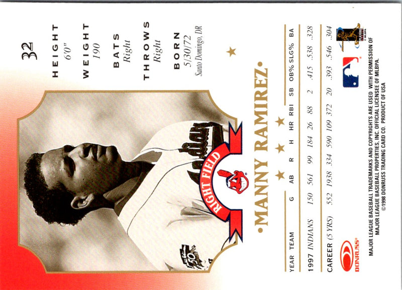 1998 Leaf Manny Ramirez