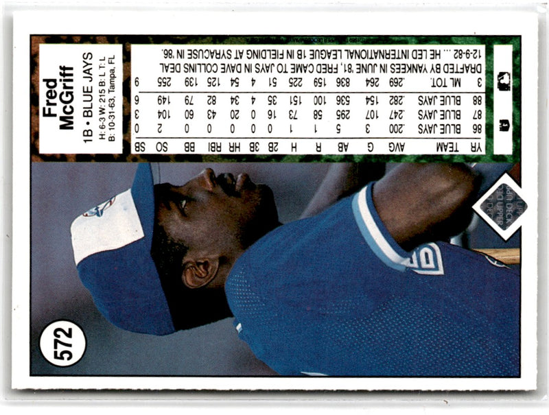 1989 Upper Deck Fred McGriff