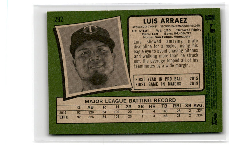 2020 Topps Heritage Luis Arraez