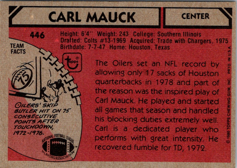 1980 Topps Carl Mauck