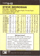 1986 Fleer Update Steve Bedrosian