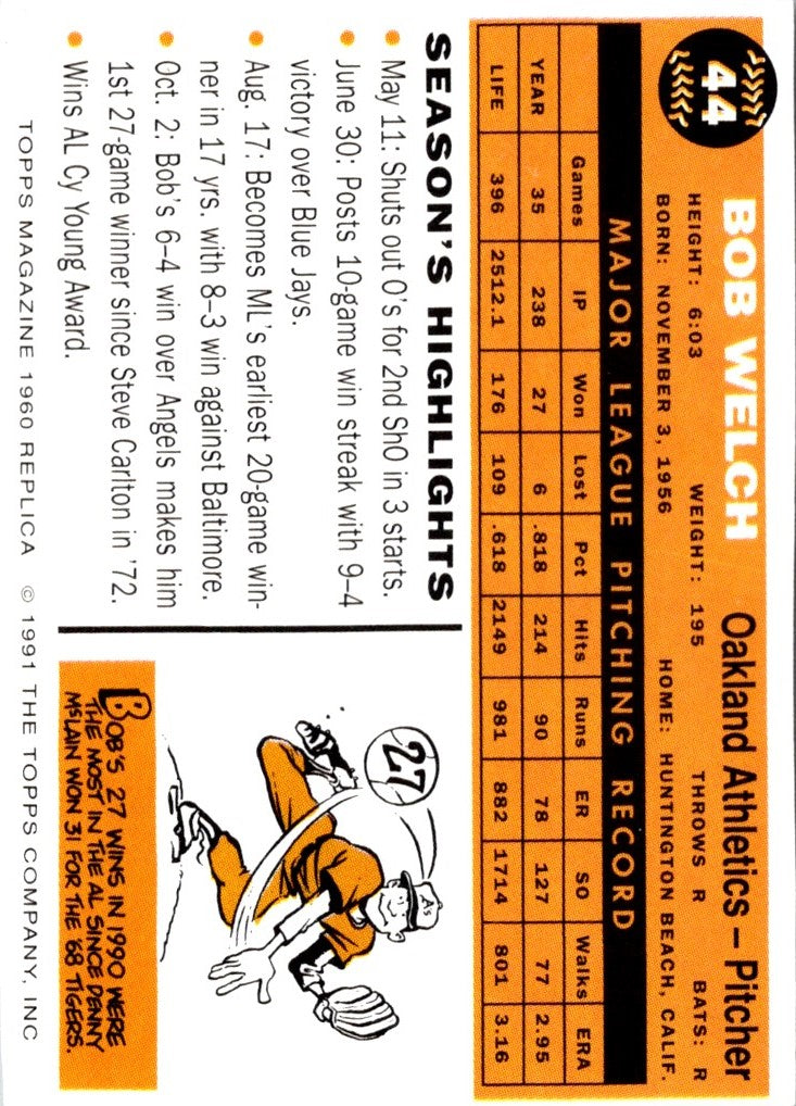 1991 Topps Bob Welch