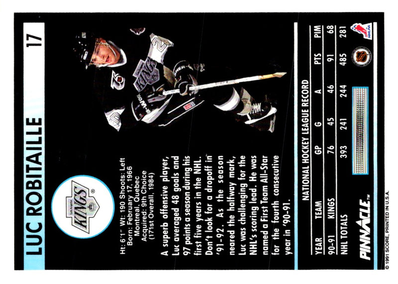 1991 Pinnacle French Luc Robitaille