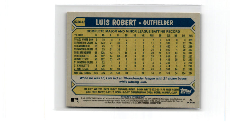 2022 Topps Chrome Luis Robert