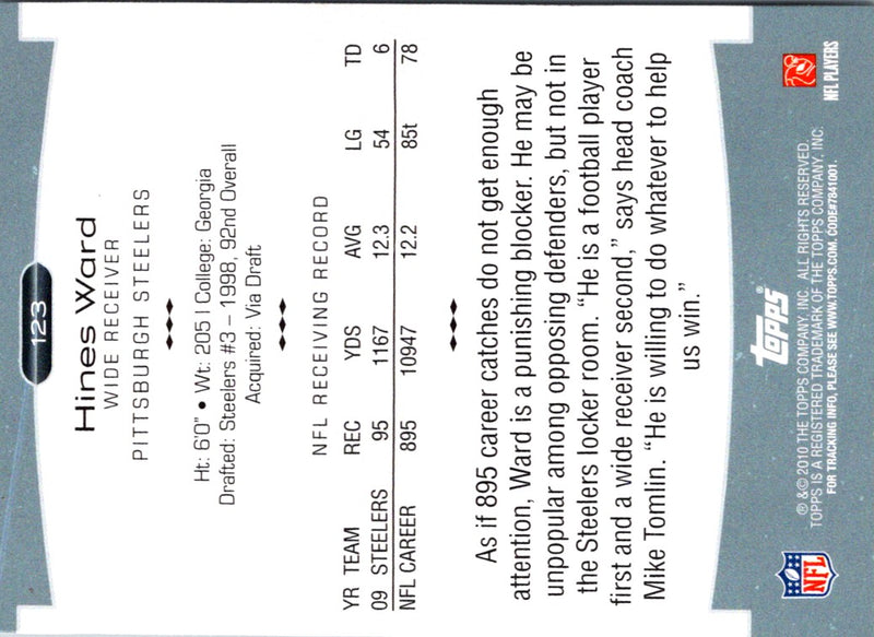 2010 Topps Platinum Hines Ward