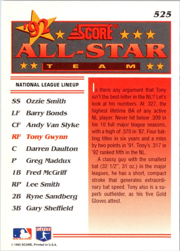 1993 Score Tony Gwynn