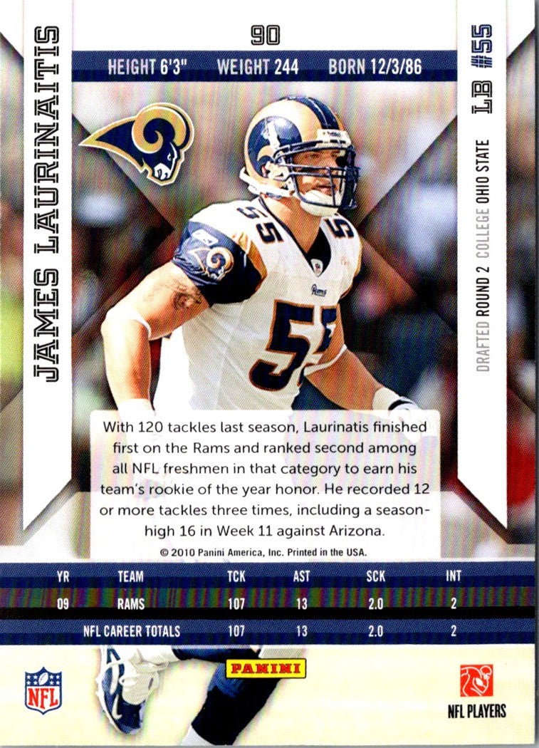 2010 Panini Absolute Memorabilia James Laurinaitis