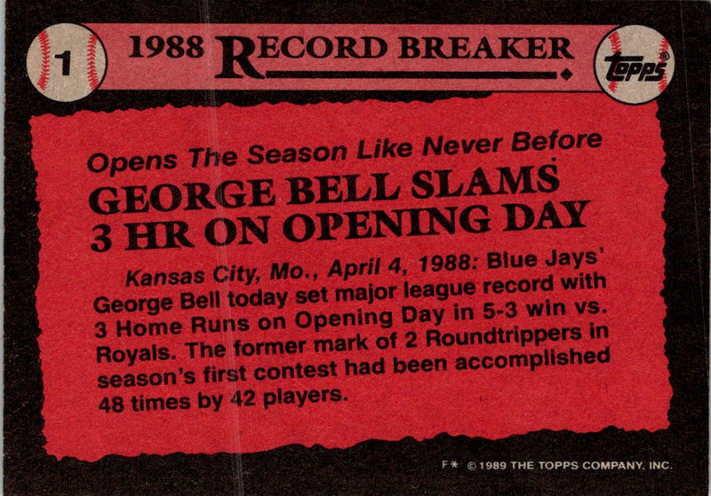 1989 Topps George Bell