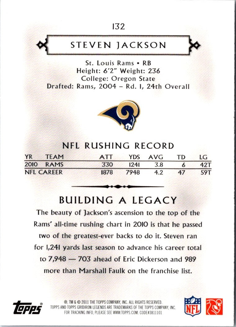 2011 Topps Gridiron Legends Steven Jackson