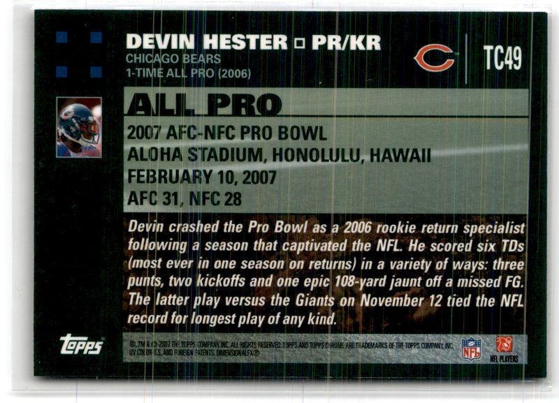 2007 Topps Chrome Devin Hester