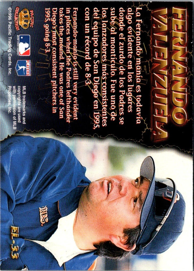 1996 Pacific Crown Collection Estrellas Latinas Fernando Valenzuela