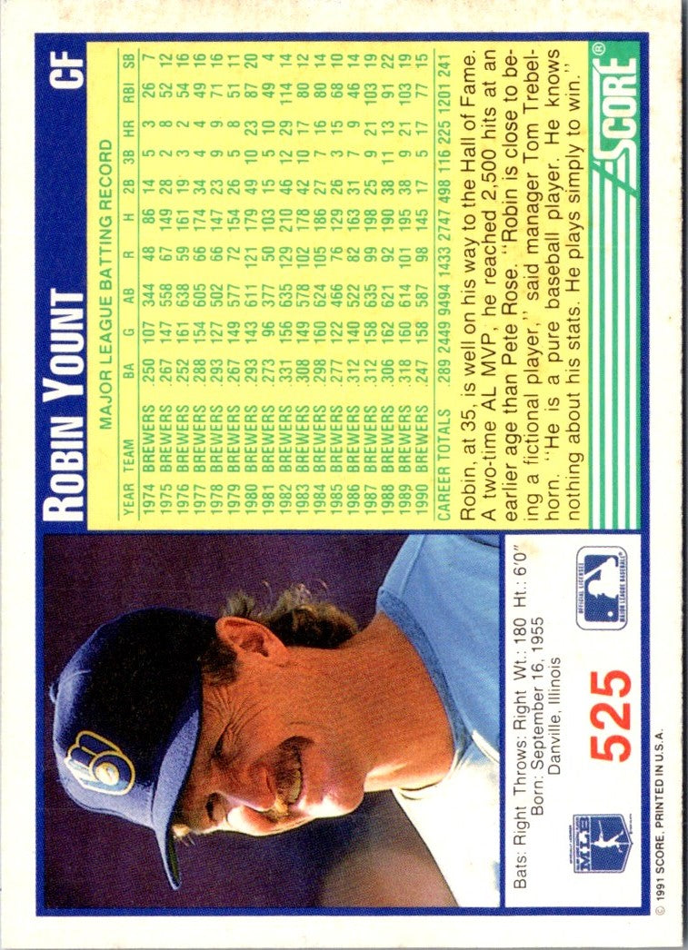 1991 Score Robin Yount