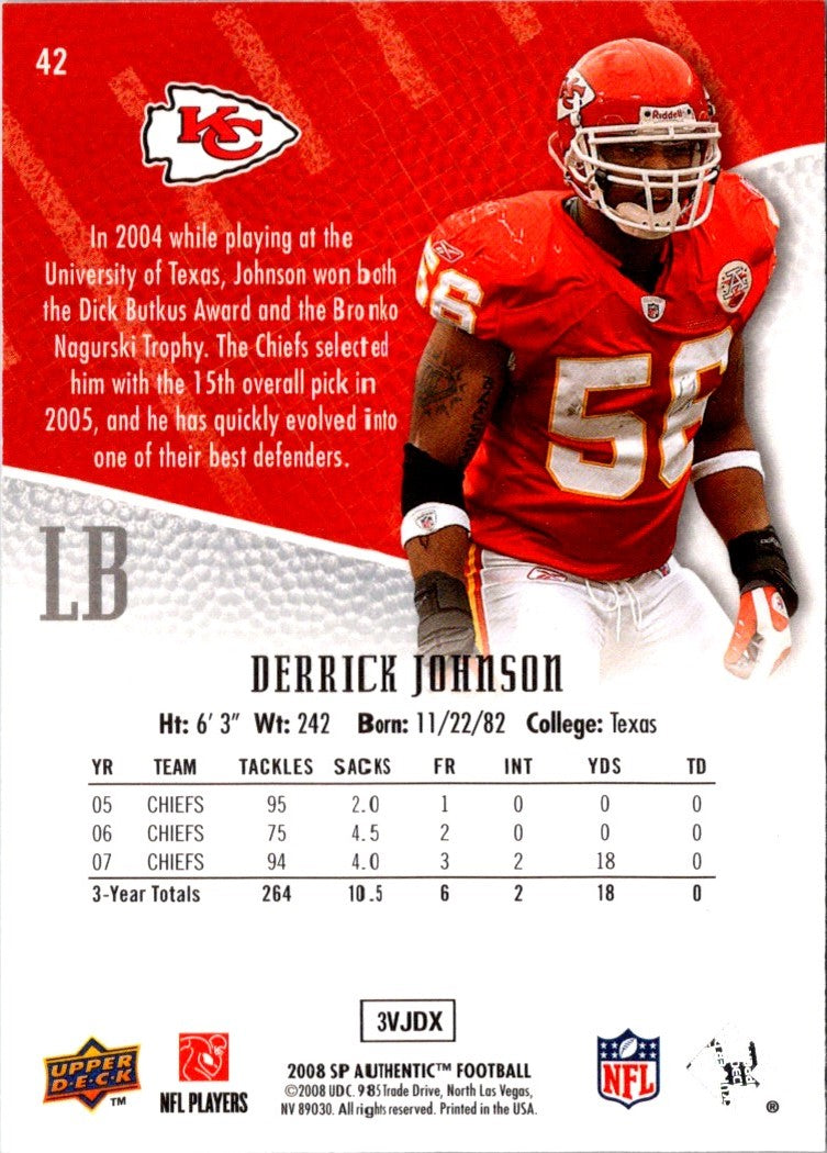 2008 SP Authentic Derrick Johnson