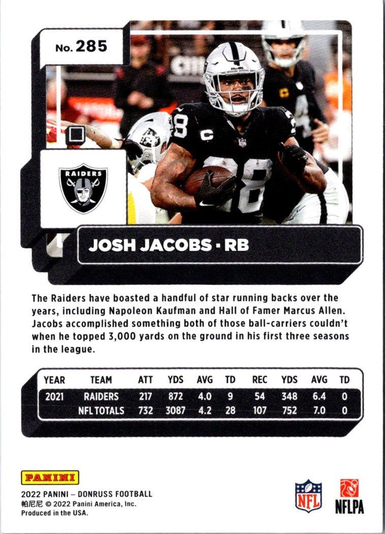 2022 Donruss Josh Jacobs