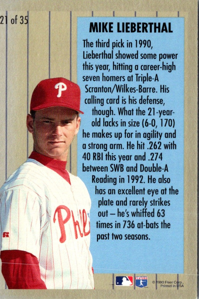 1994 Fleer Major League Prospects Mike Lieberthal