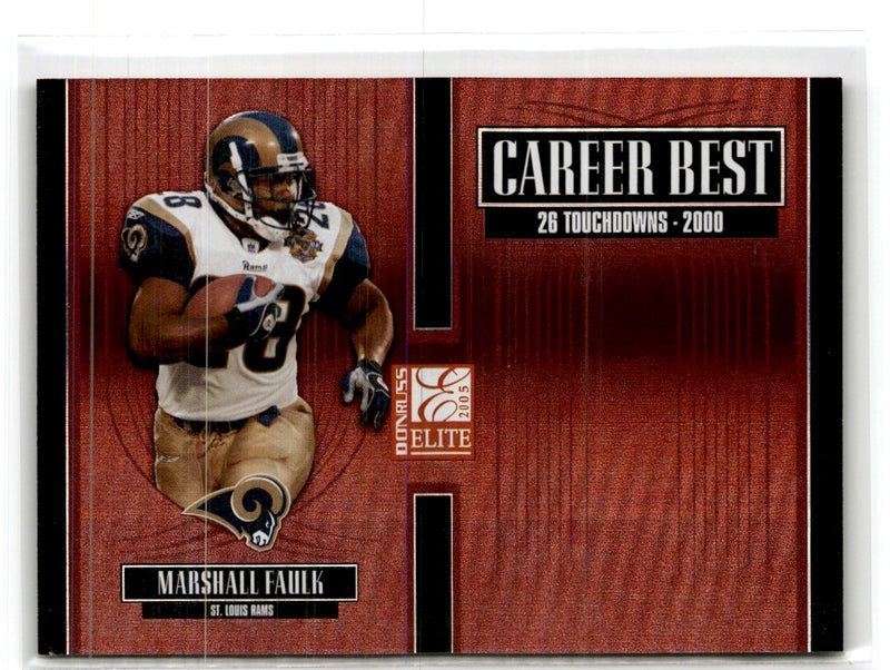 2005 Donruss Elite Career Best Red Marshall Faulk