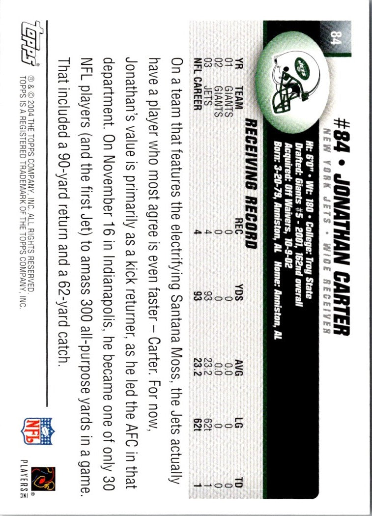 2004 Topps Jonathan Carter