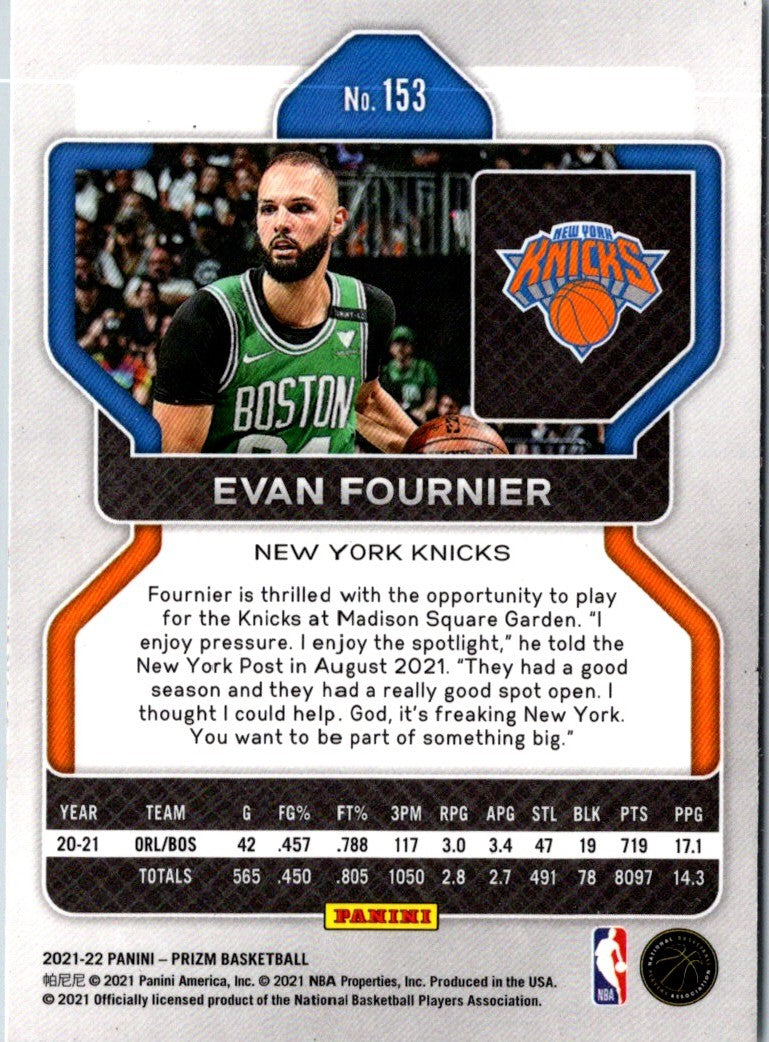 2021 Panini Prizm Blue Evan Fournier