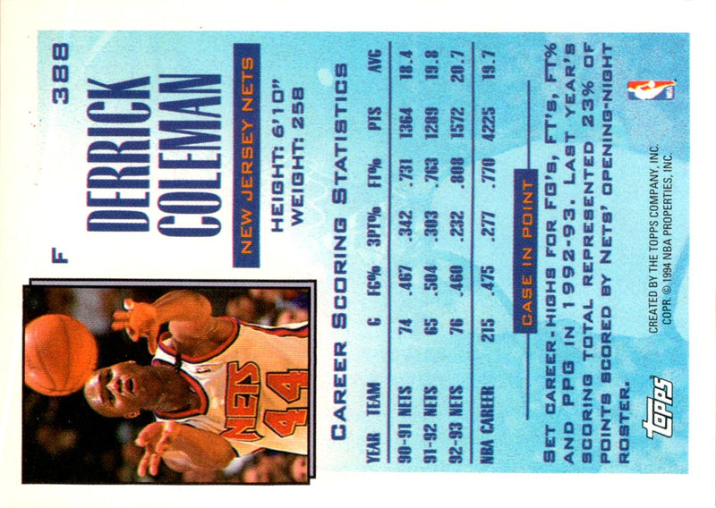 1993 Topps Derrick Coleman