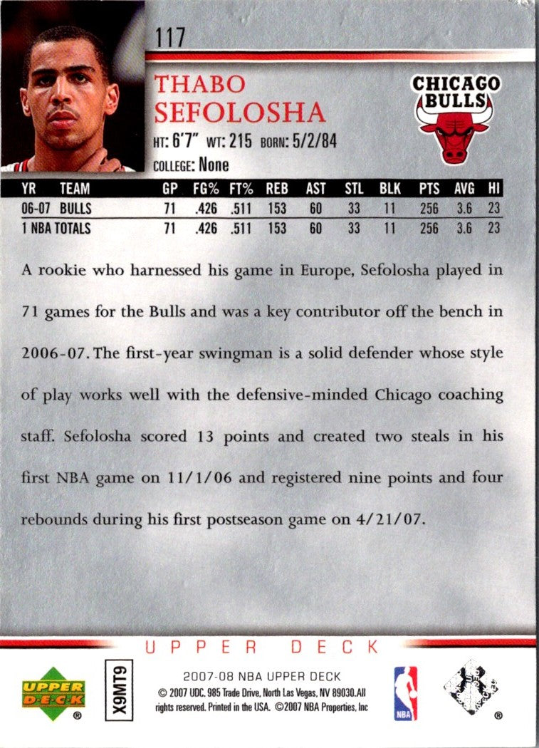 2007 Upper Deck Thabo Sefolosha