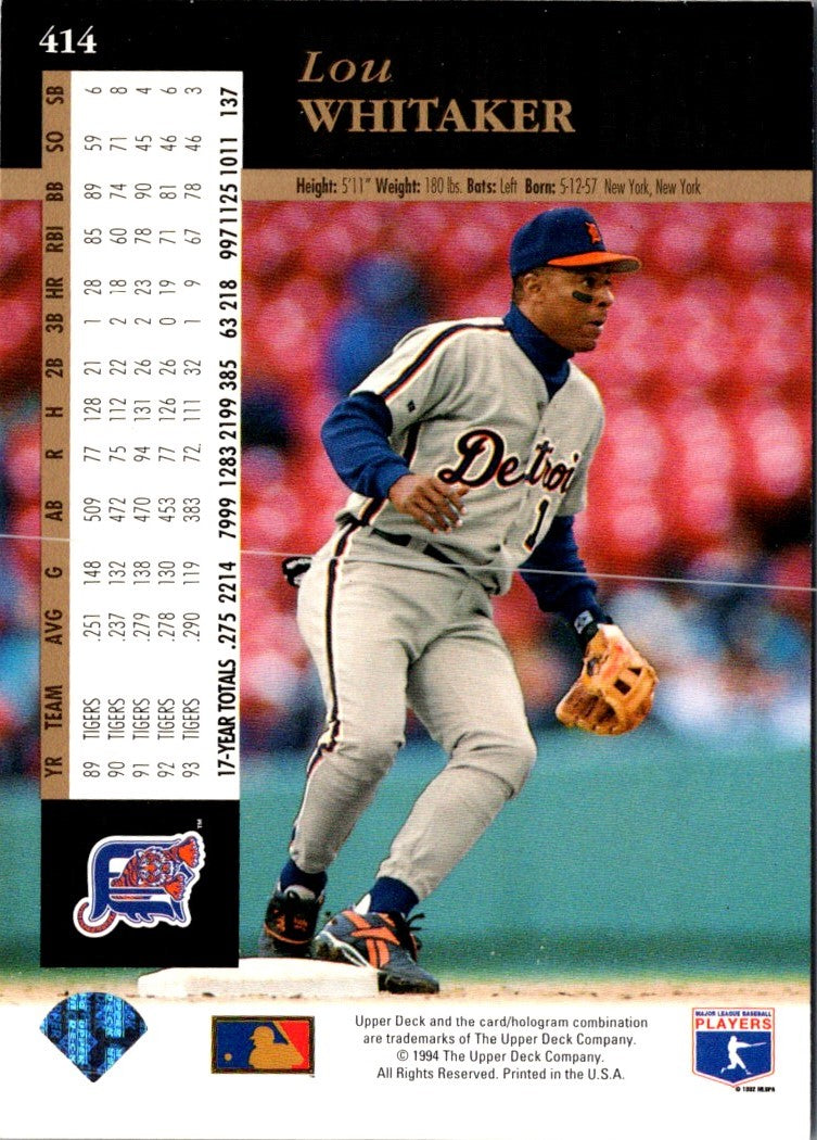 1994 Upper Deck Lou Whitaker