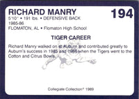 1989 Collegiate Collection Auburn Coke 580 Richard Manry #194