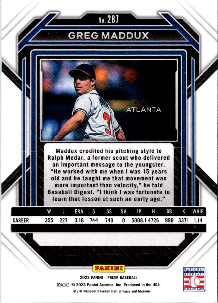 2023 Panini Prizm Blue Ice Greg Maddux