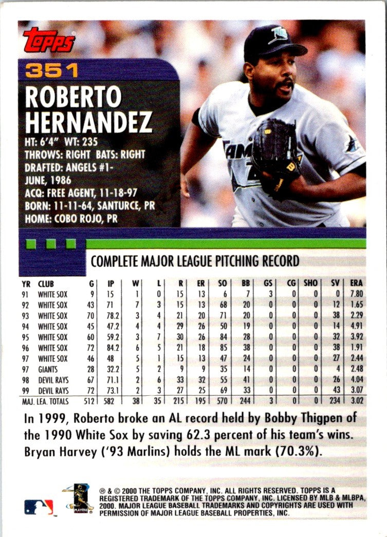 2000 Topps Roberto Hernandez