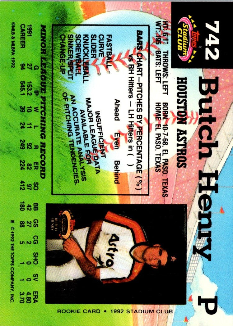 1992 Stadium Club Butch Henry