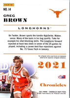 2021 Panini Chronicles Draft Picks Orange Greg Brown III #14