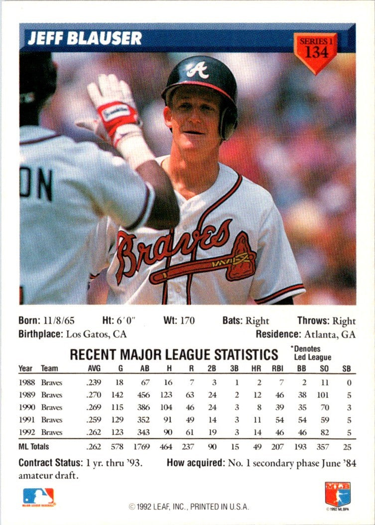 1993 Donruss Jeff Blauser