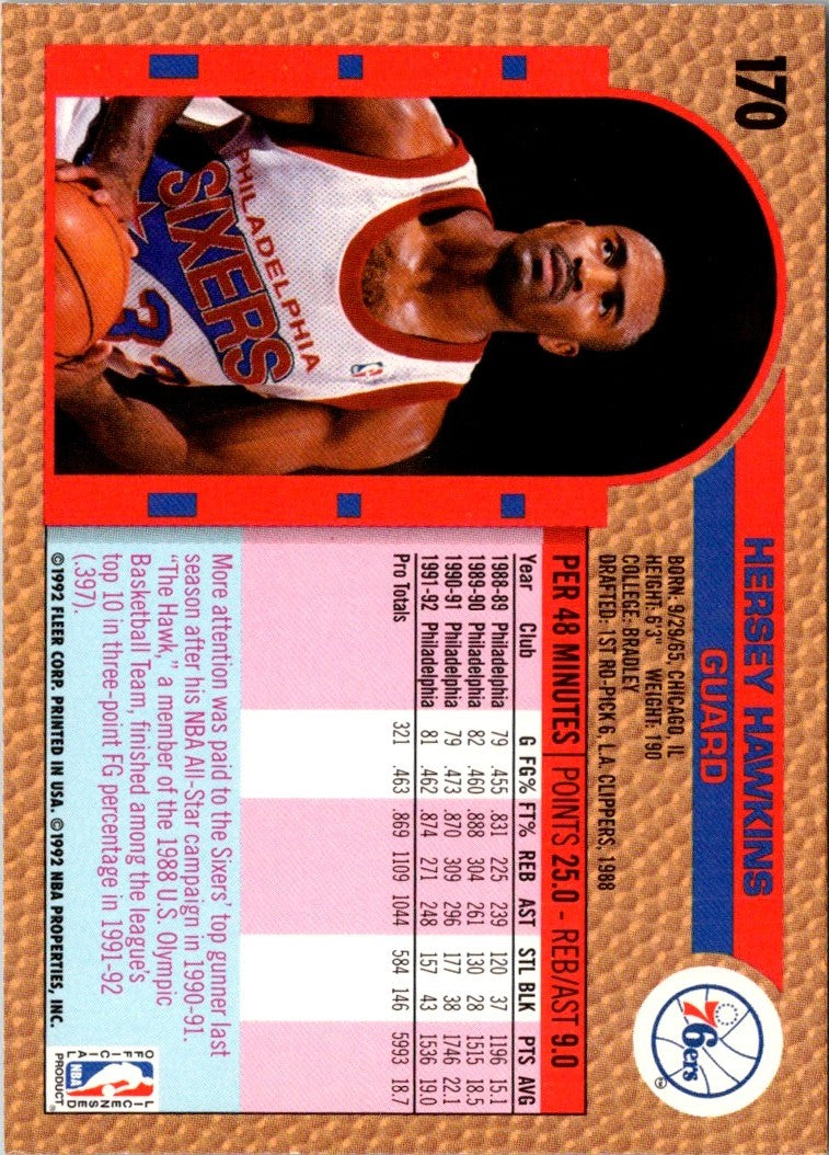 1992 Fleer Hersey Hawkins